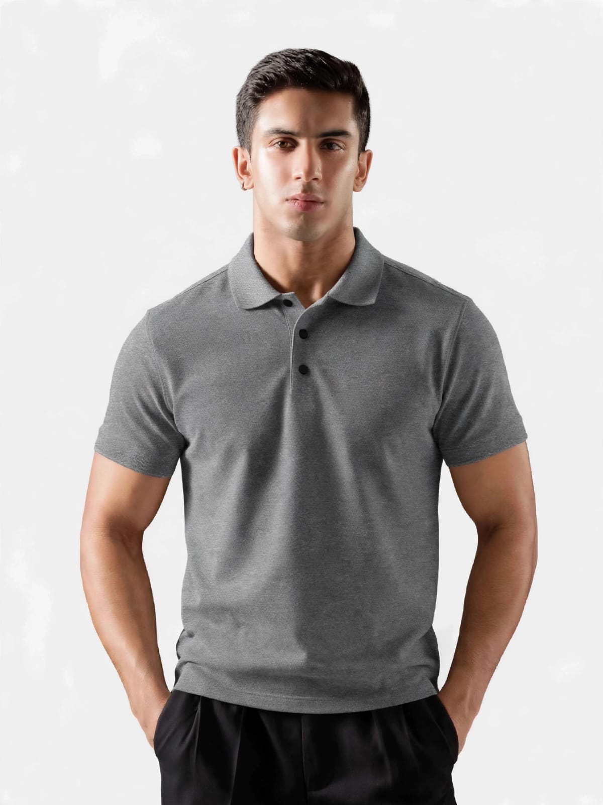 munVR GREY Stitchless Polo