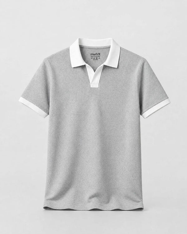 munVR GREY Contrast J/C Polo
