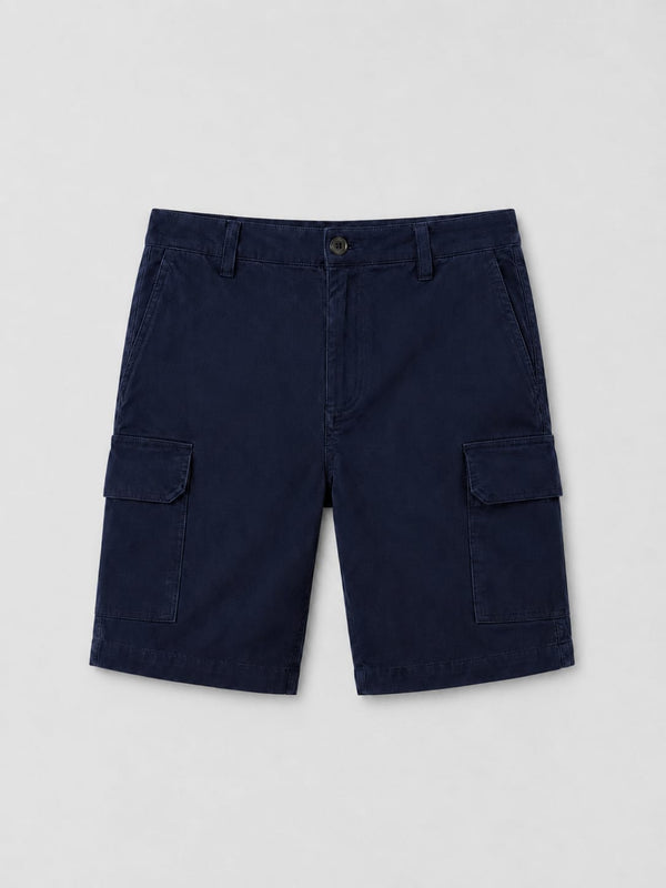 munVR Navy Tailored Pleated Shorts