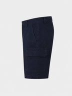 munVR Navy Tailored Pleated Shorts