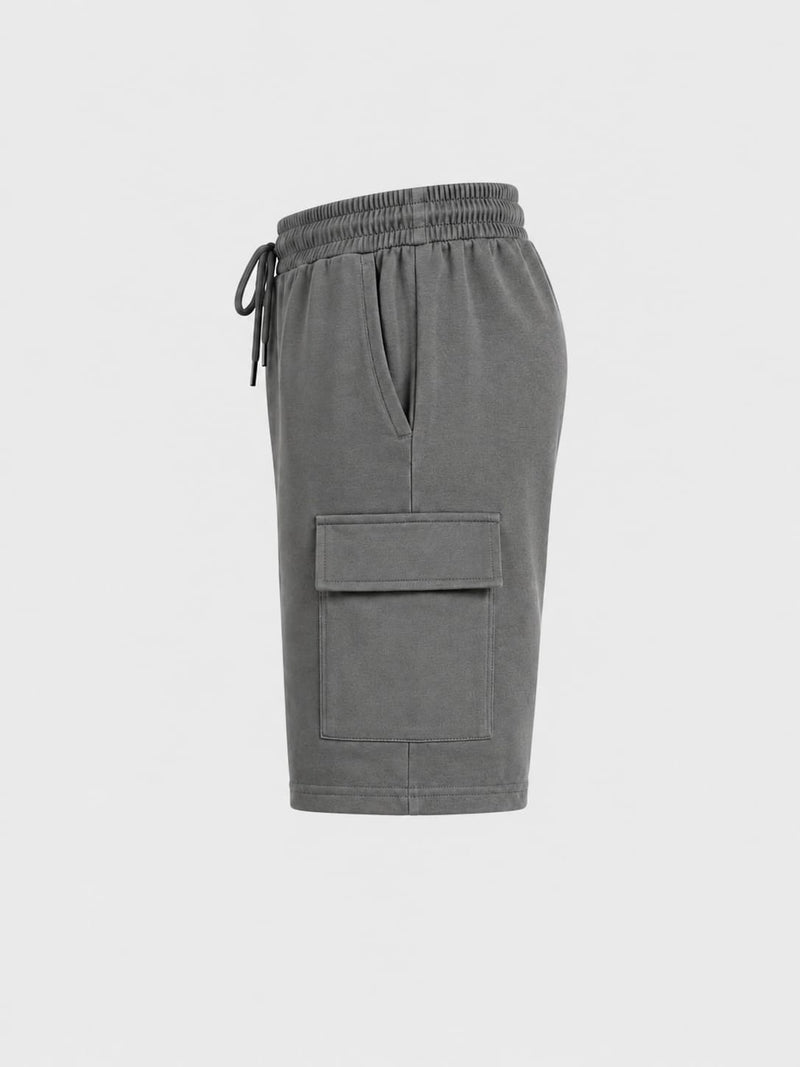 Stone Grey - Utility Cargo Shorts