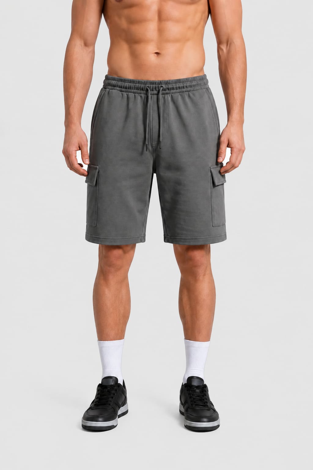 Stone Grey - Utility Cargo Shorts
