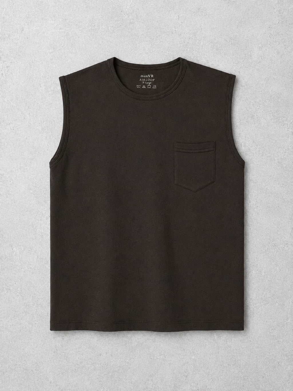 munVR Airloop Dark Brown Sleeve Less Tshirt