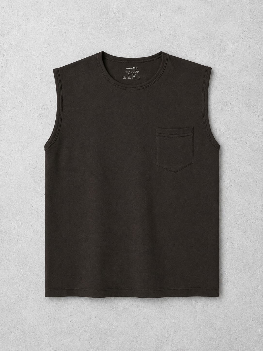 munVR Airloop Dark Brown Sleeve Less Tshirt