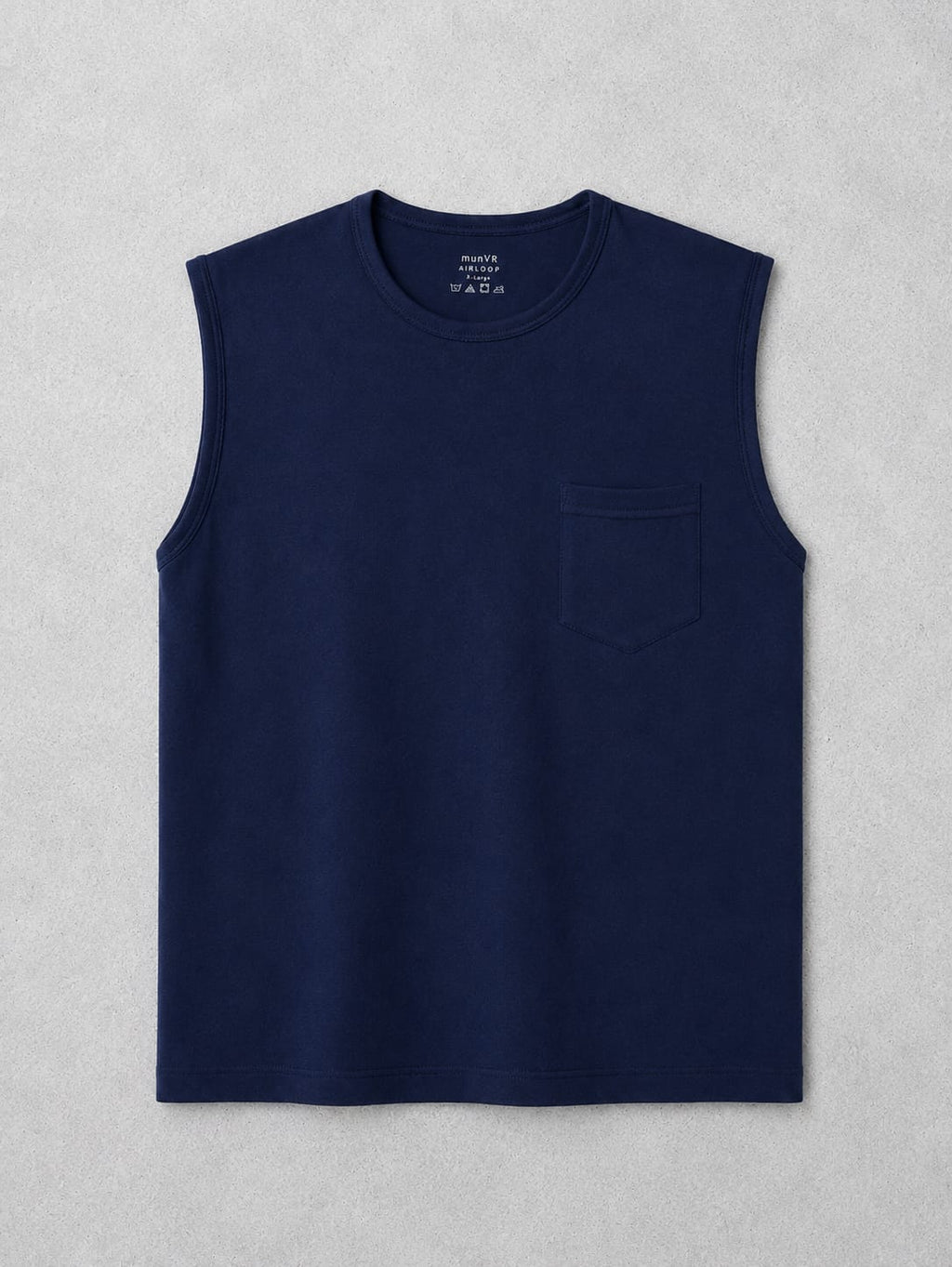 munVR Airloop Navy Sleeve Less Tshirt