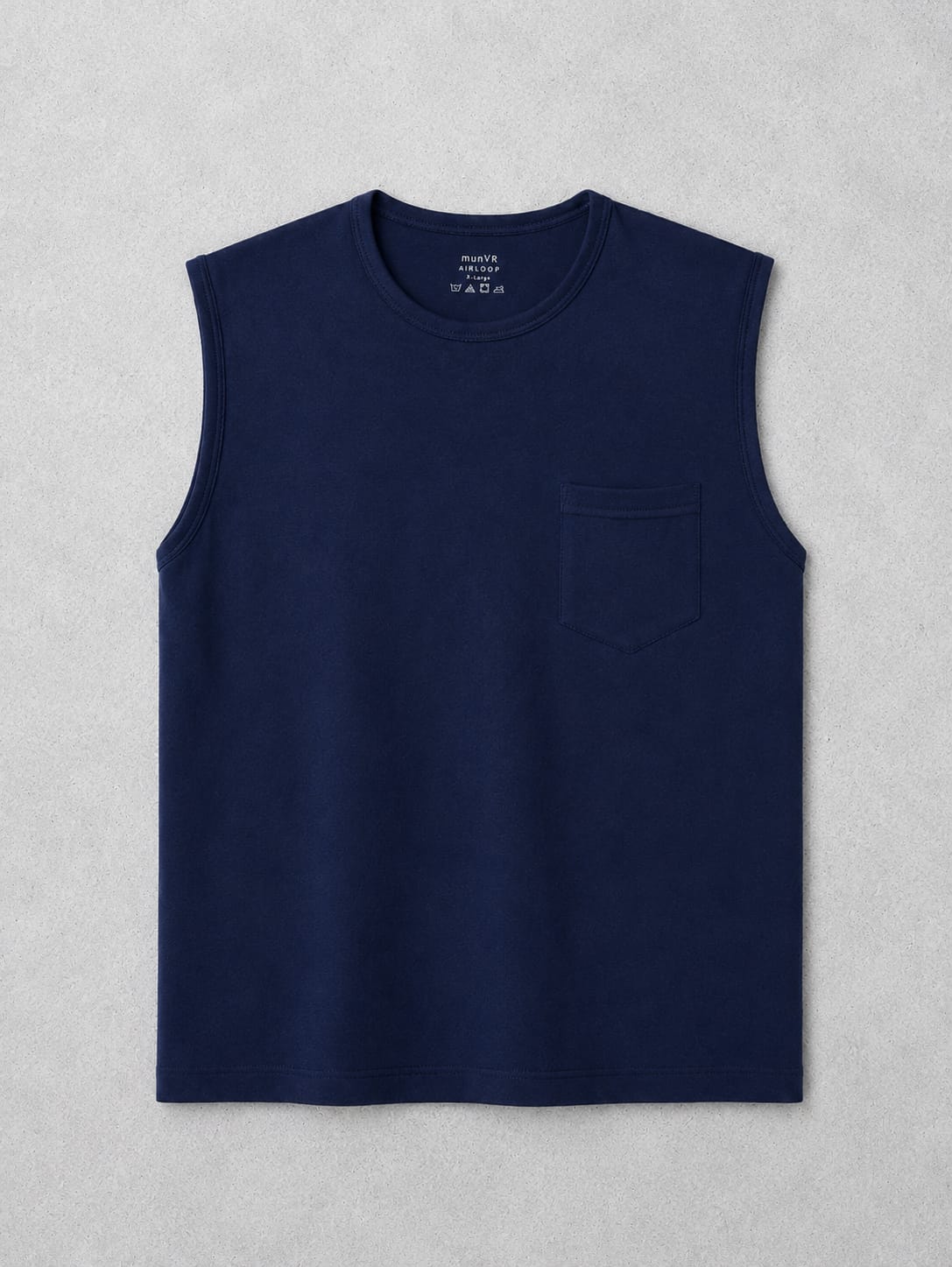 munVR Airloop Navy Sleeve Less Tshirt