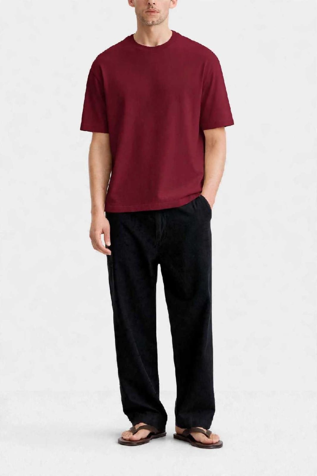 munVR Mehroon Oversized Tshirt