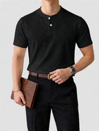 munVR Tapered Fit Black Henley