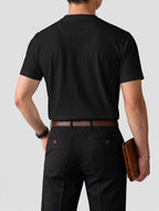 munVR Tapered Fit Black Henley