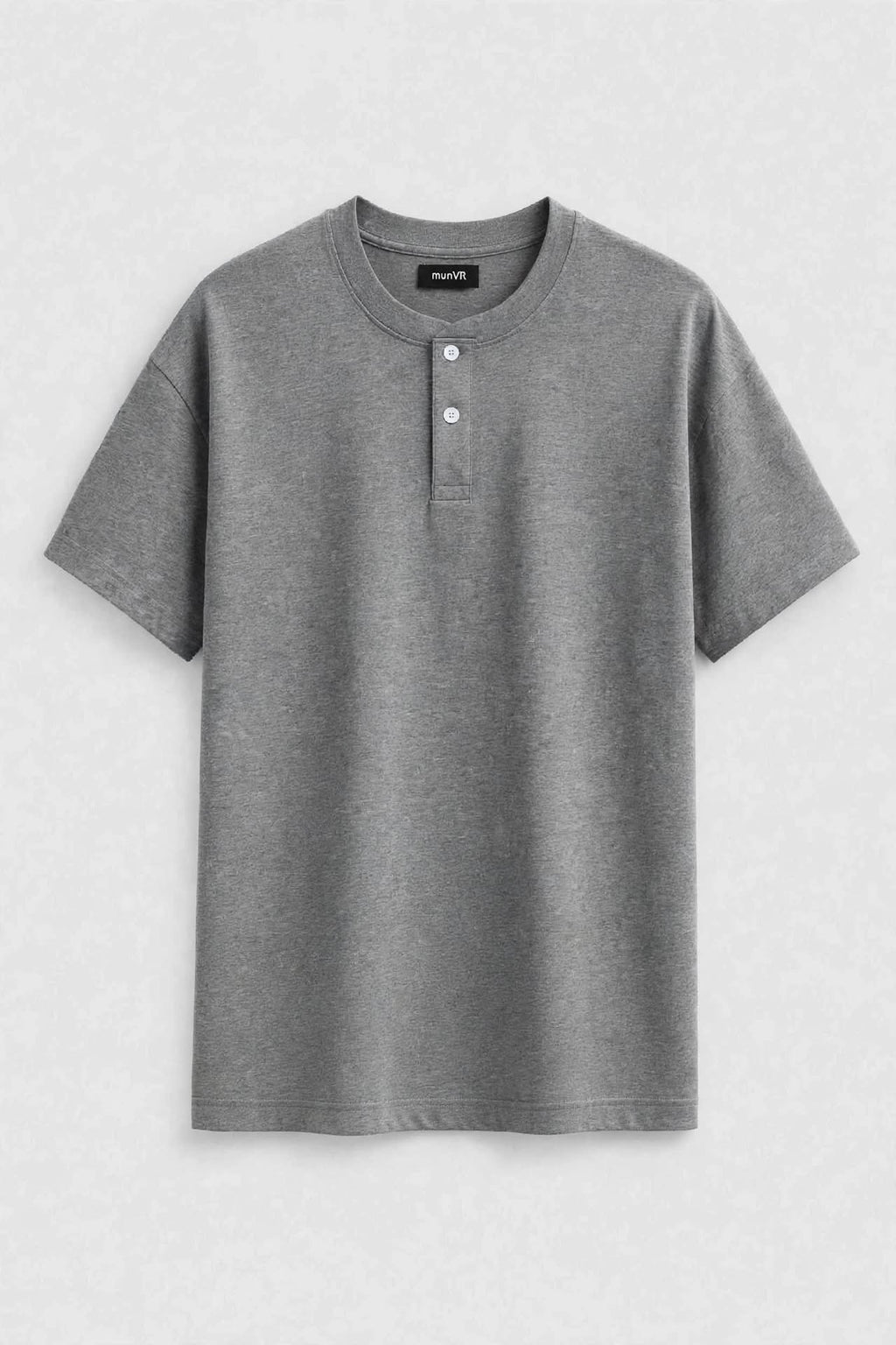 munVR Tapered Fit Grey Henley