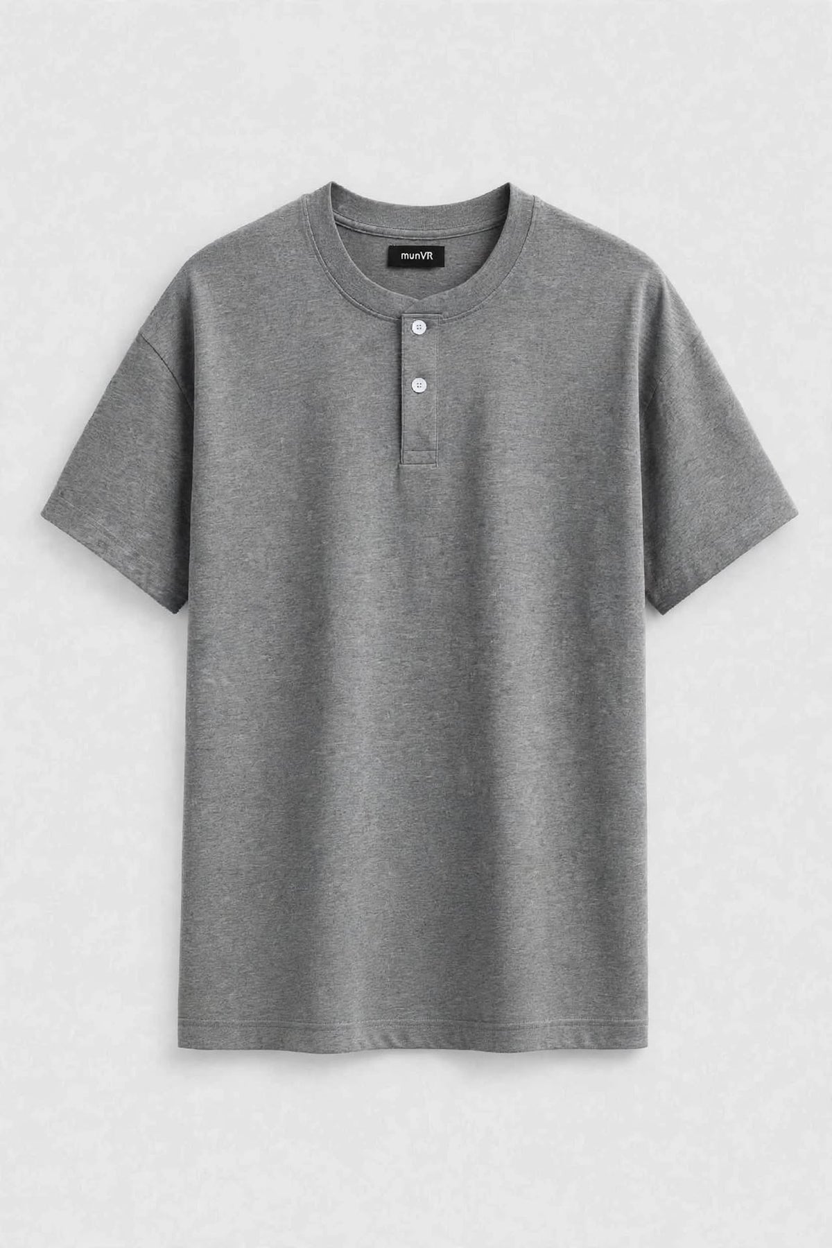 munVR Tapered Fit Grey Henley