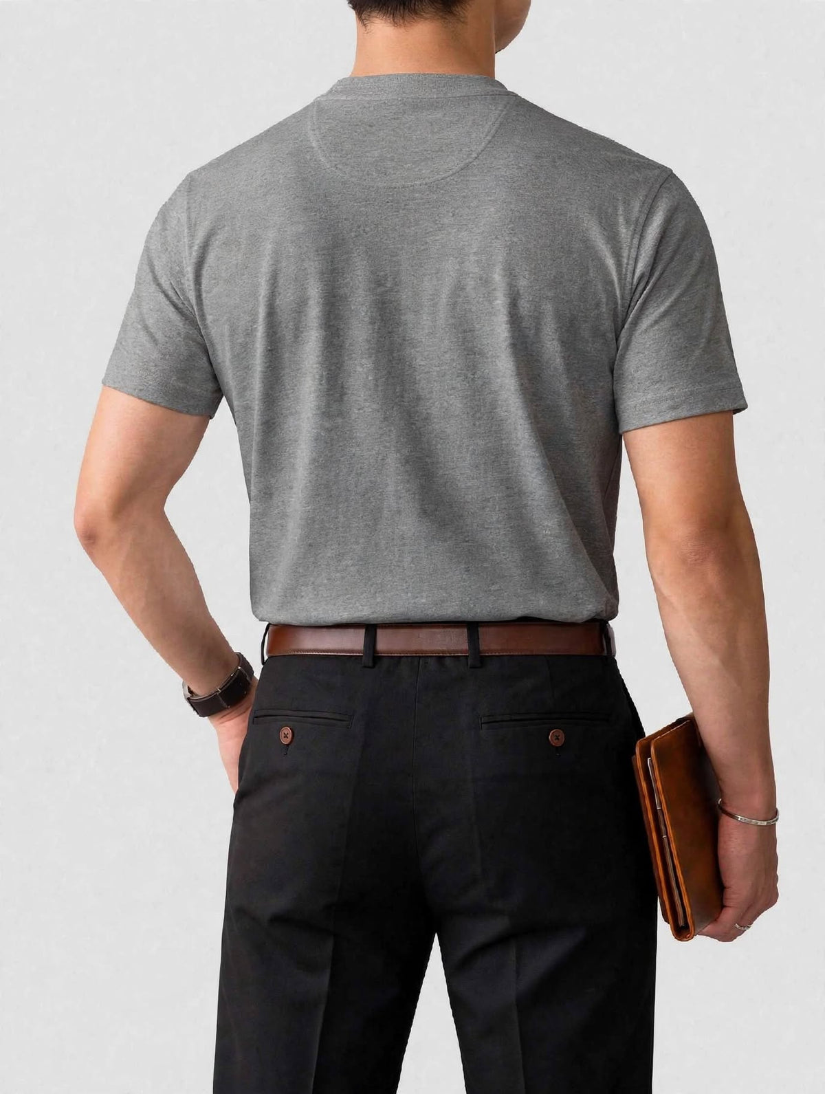 munVR Tapered Fit Grey Henley