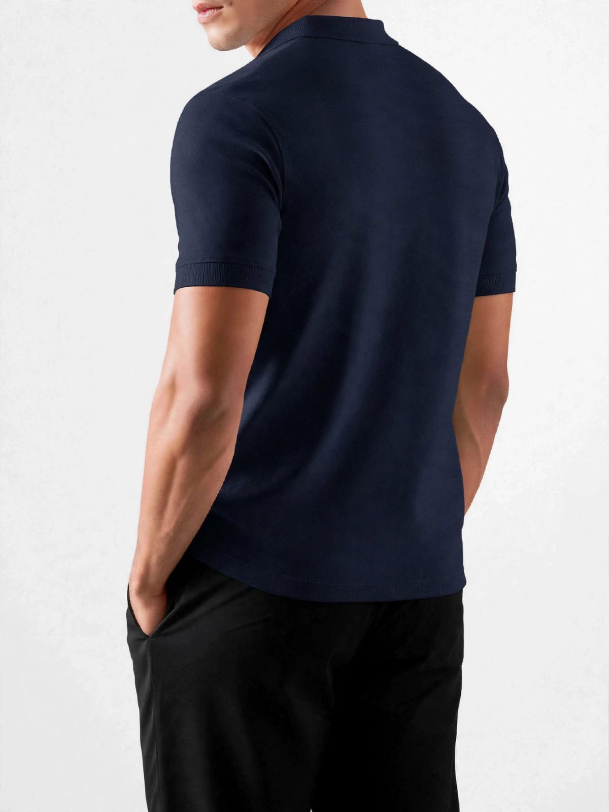 munVR NAVY Stitchless Polo