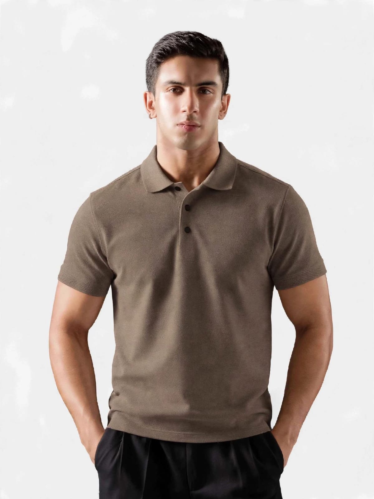 munVR BROWN Stitchless Polo