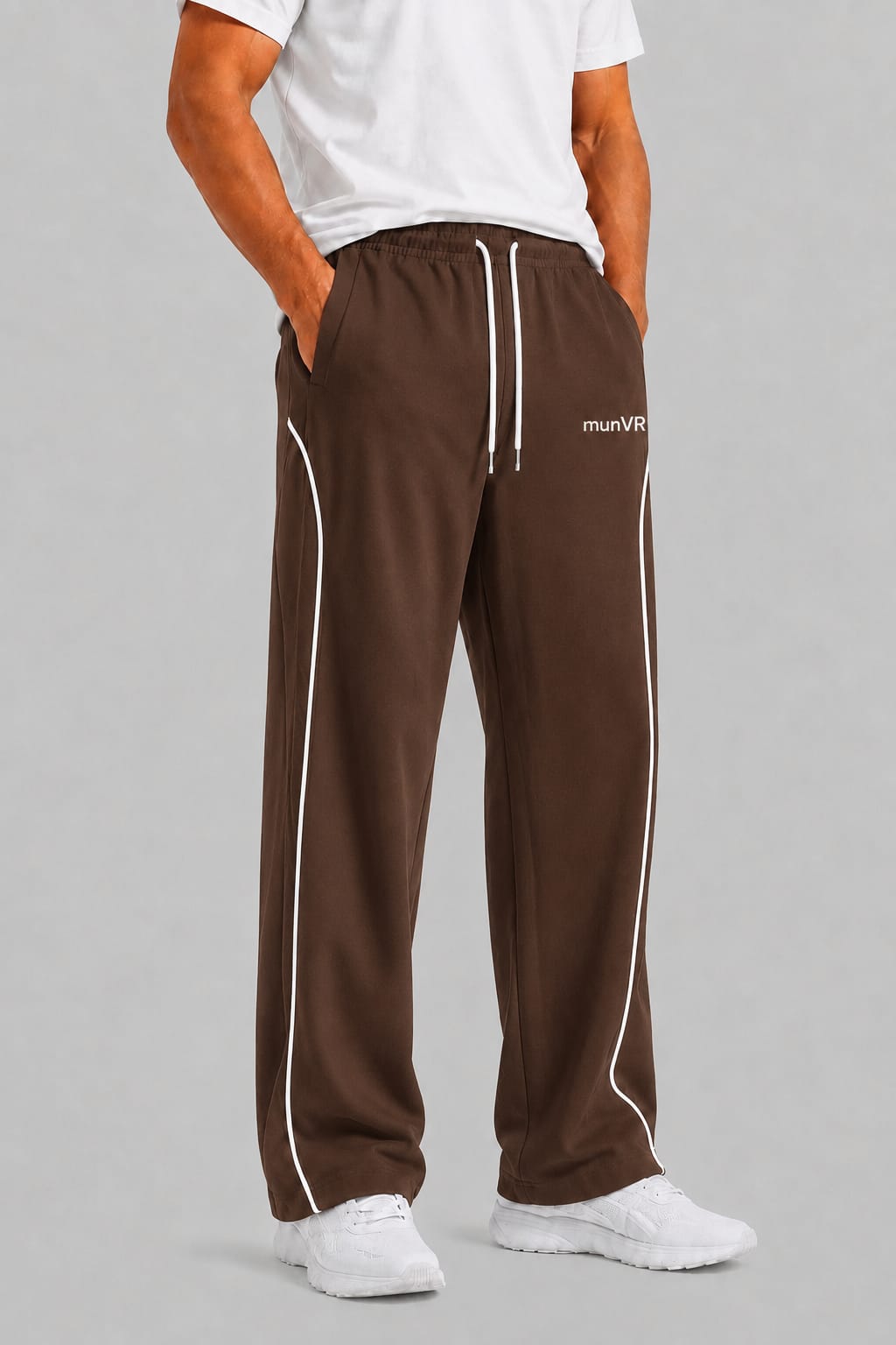 munVR Brown Arc Track Pants