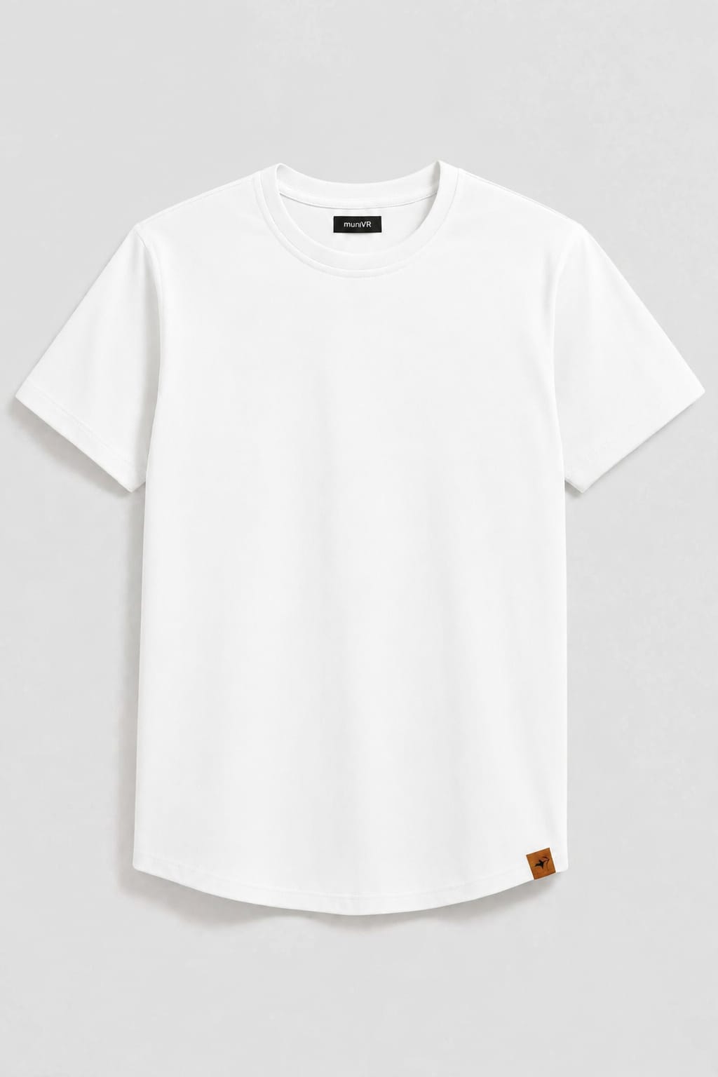 munVR Luxeknit Hunter White shirt (Curved Hem design)