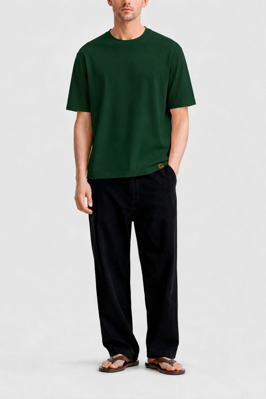 munVR Luxeknit Hunter Green shirt (Curved Hem design)