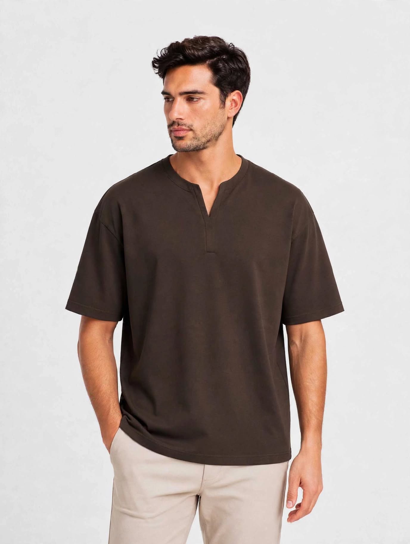 munVR Dark Brown Light Scuba Henley