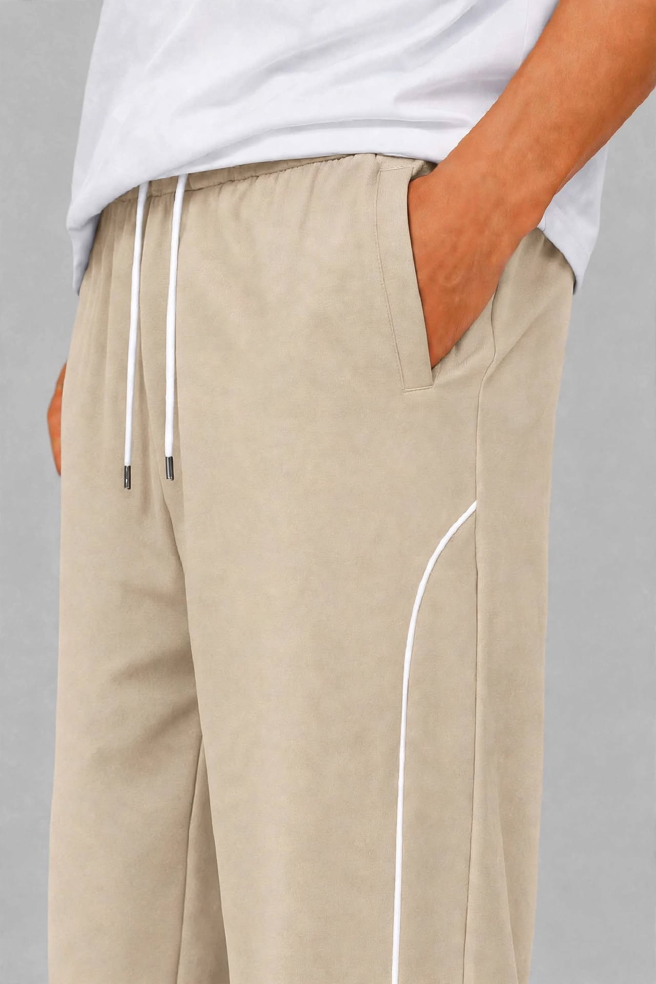 munVR Beige Arc Track Pants