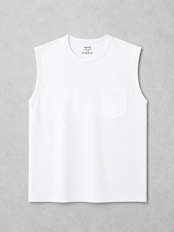 munVR Airloop  white Sleeve Less Tshirt