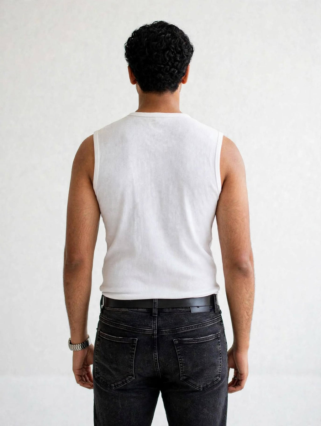 munVR Airloop  white Sleeve Less Tshirt