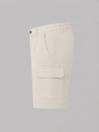 munVR Light Beige Tailored Pleated Shorts
