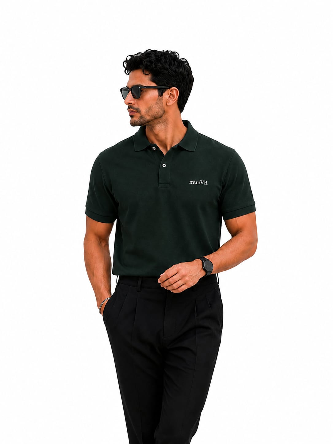 Green polo shirt
