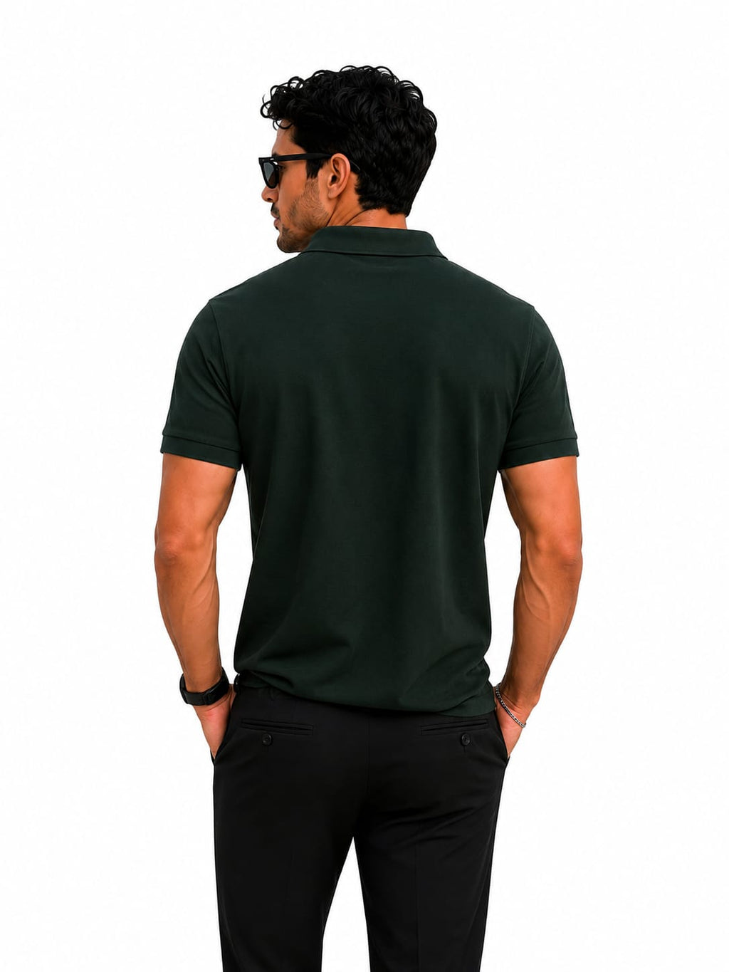 Green polo shirt