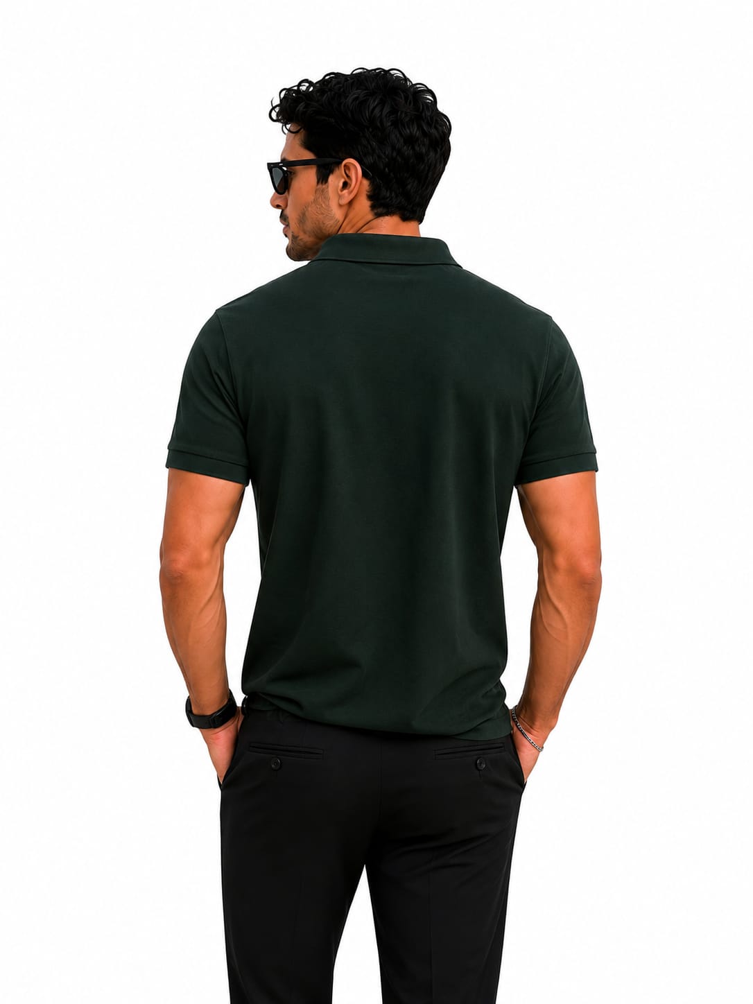 Green polo shirt