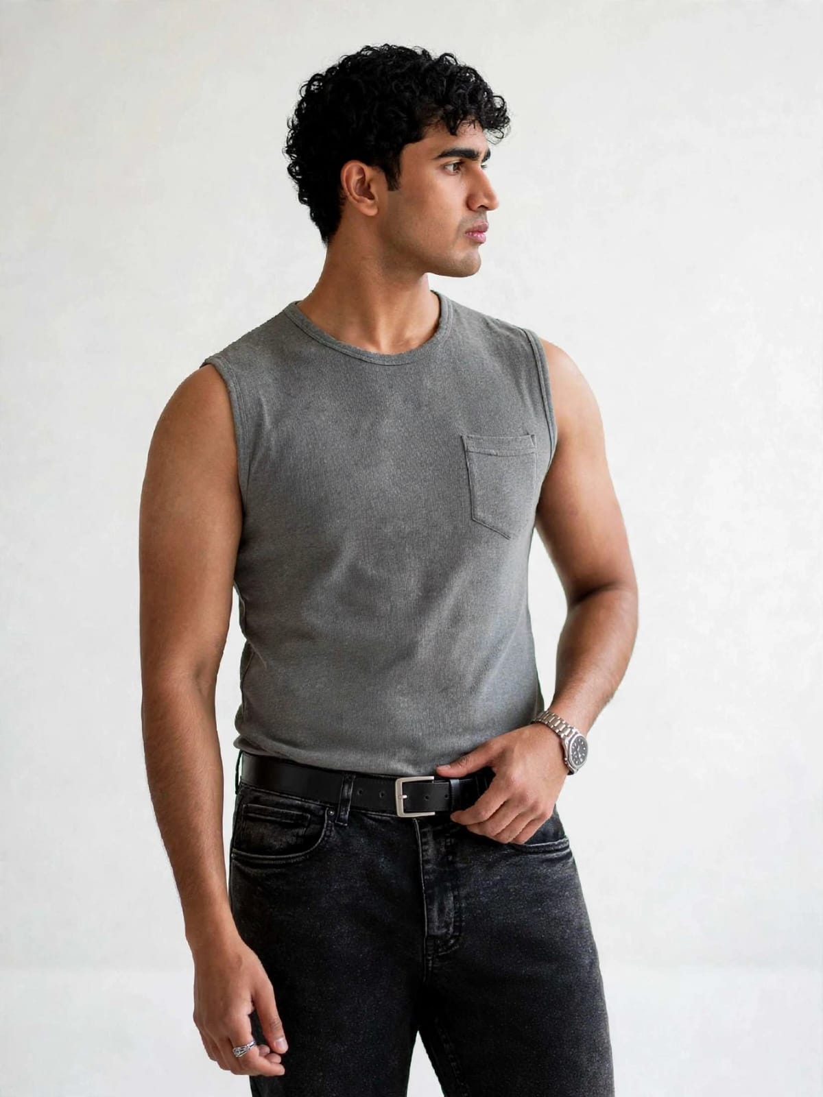 munVR Airloop GREY Sleeve Less Tshirt