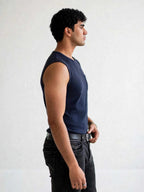 munVR Airloop Navy Sleeve Less Tshirt