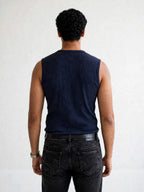 munVR Airloop Navy Sleeve Less Tshirt