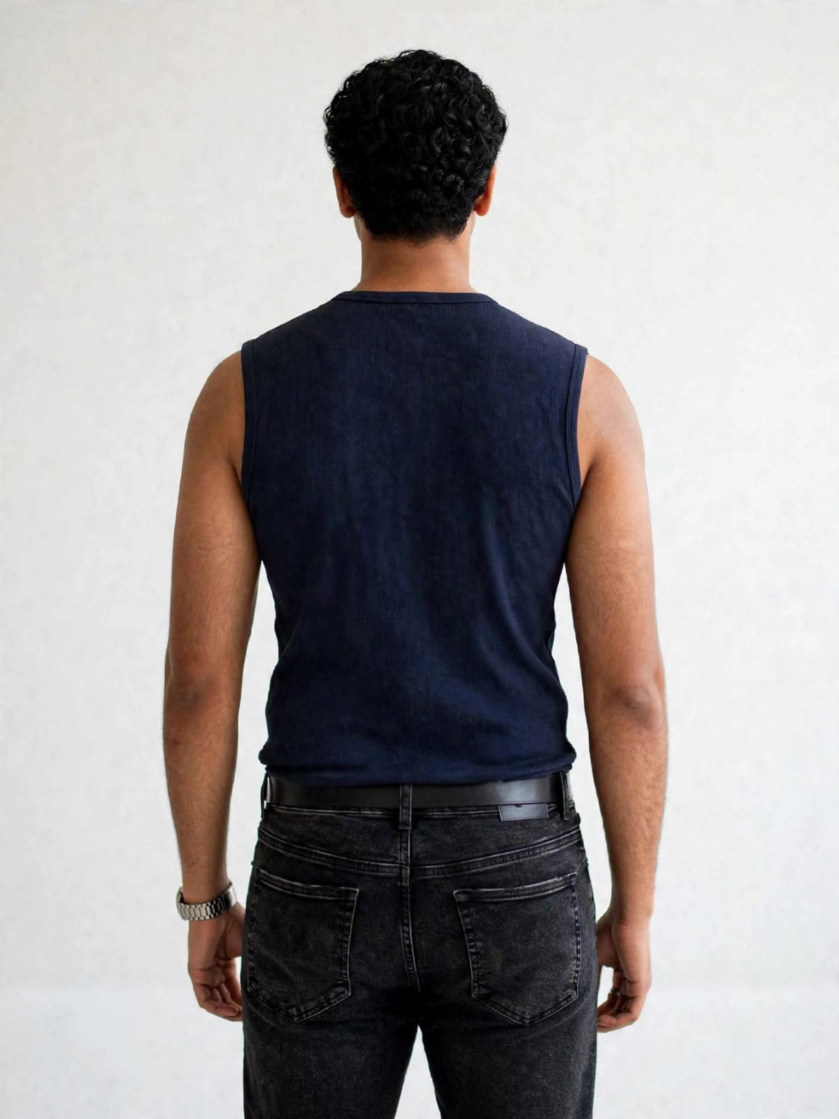 munVR Airloop Navy Sleeve Less Tshirt