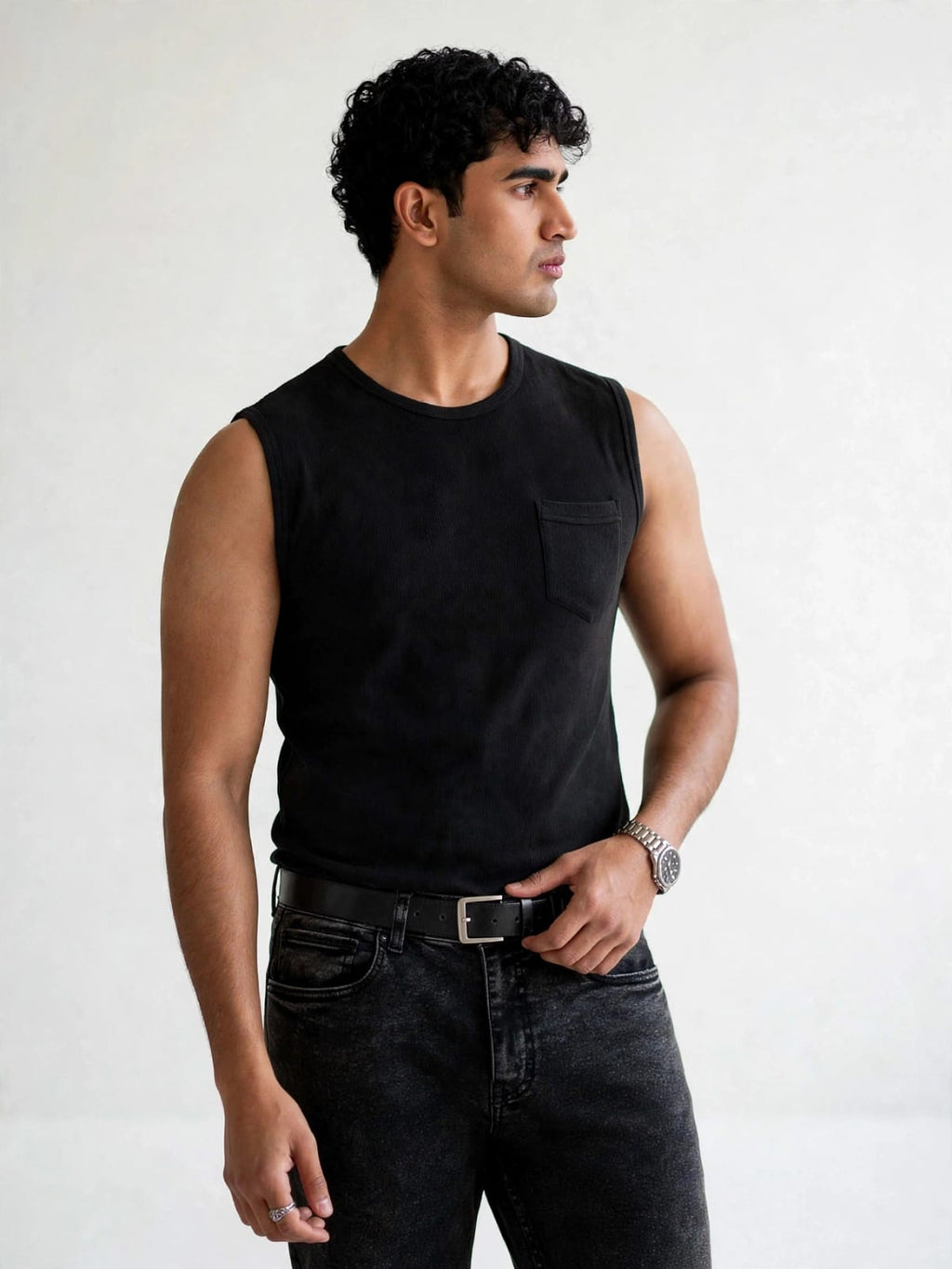 munVR Airloop BLACK Sleeve Less Tshirt