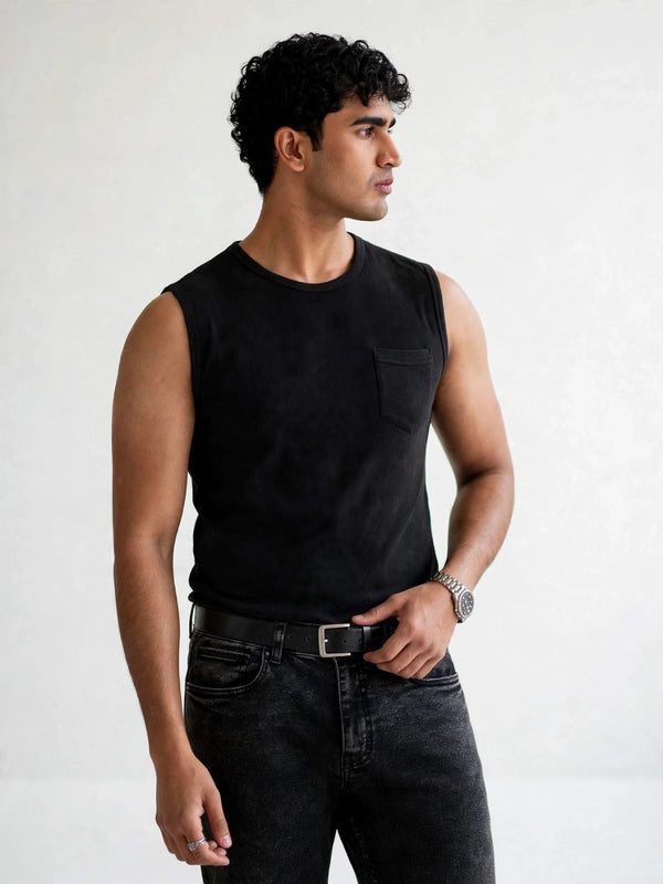 munVR Airloop BLACK Sleeve Less Tshirt