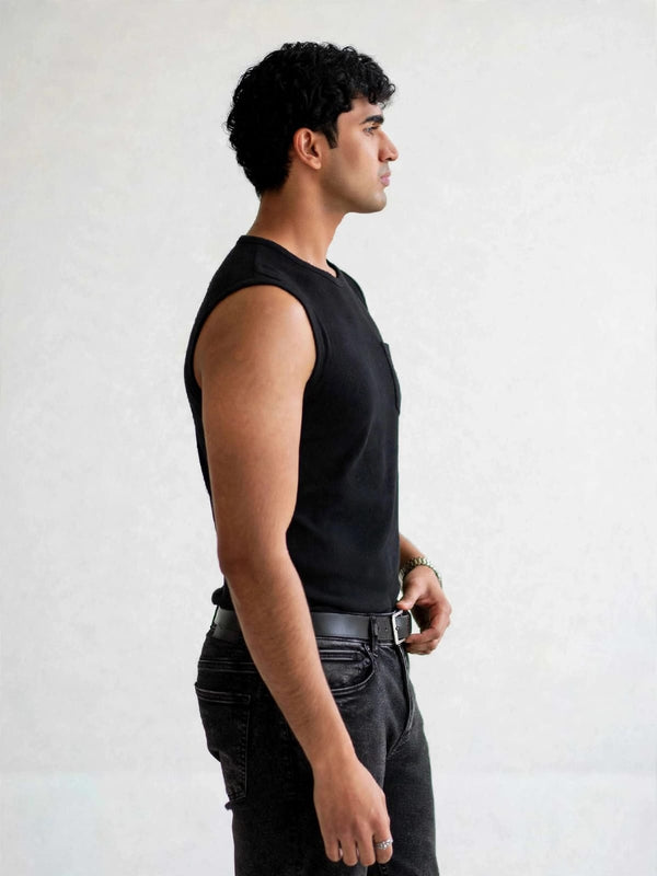 munVR Airloop BLACK Sleeve Less Tshirt