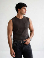 munVR Airloop Dark Brown Sleeve Less Tshirt