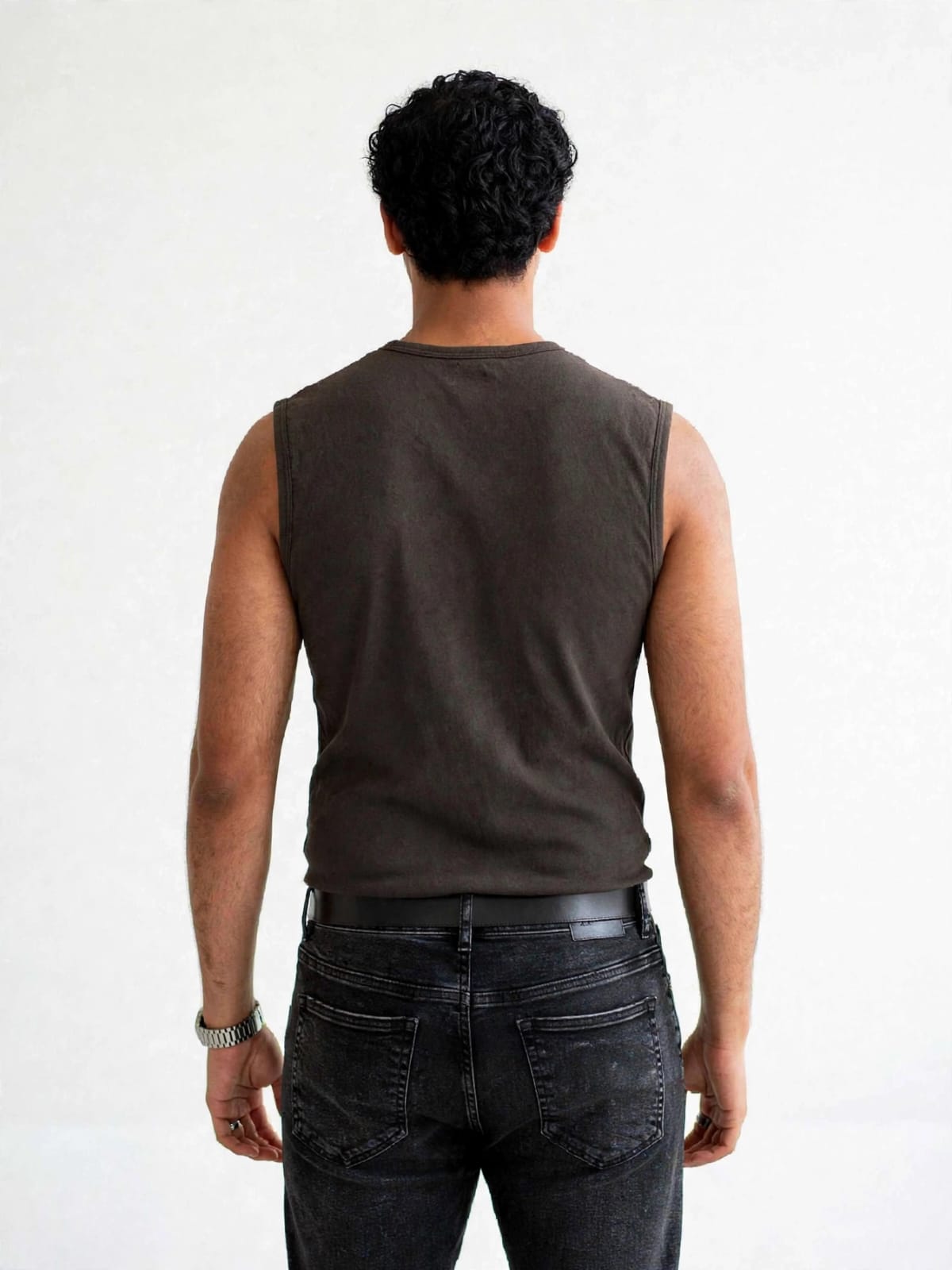munVR Airloop Dark Brown Sleeve Less Tshirt