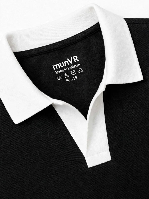 Black Contrast J/C Polo