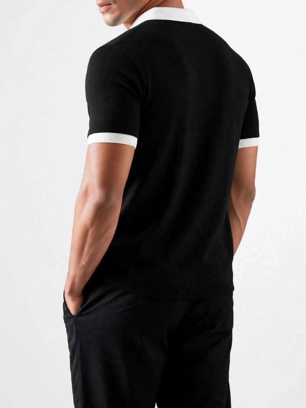 Black Contrast J/C Polo