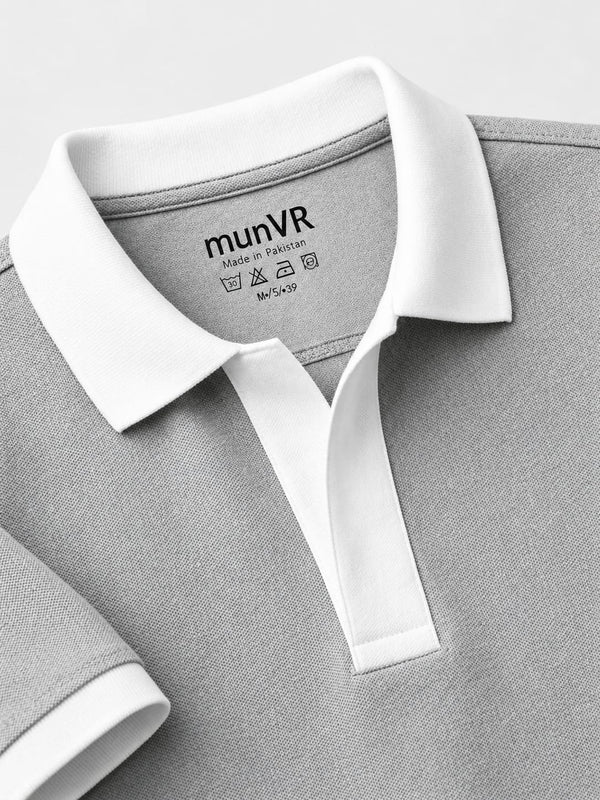 munVR GREY Contrast J/C Polo