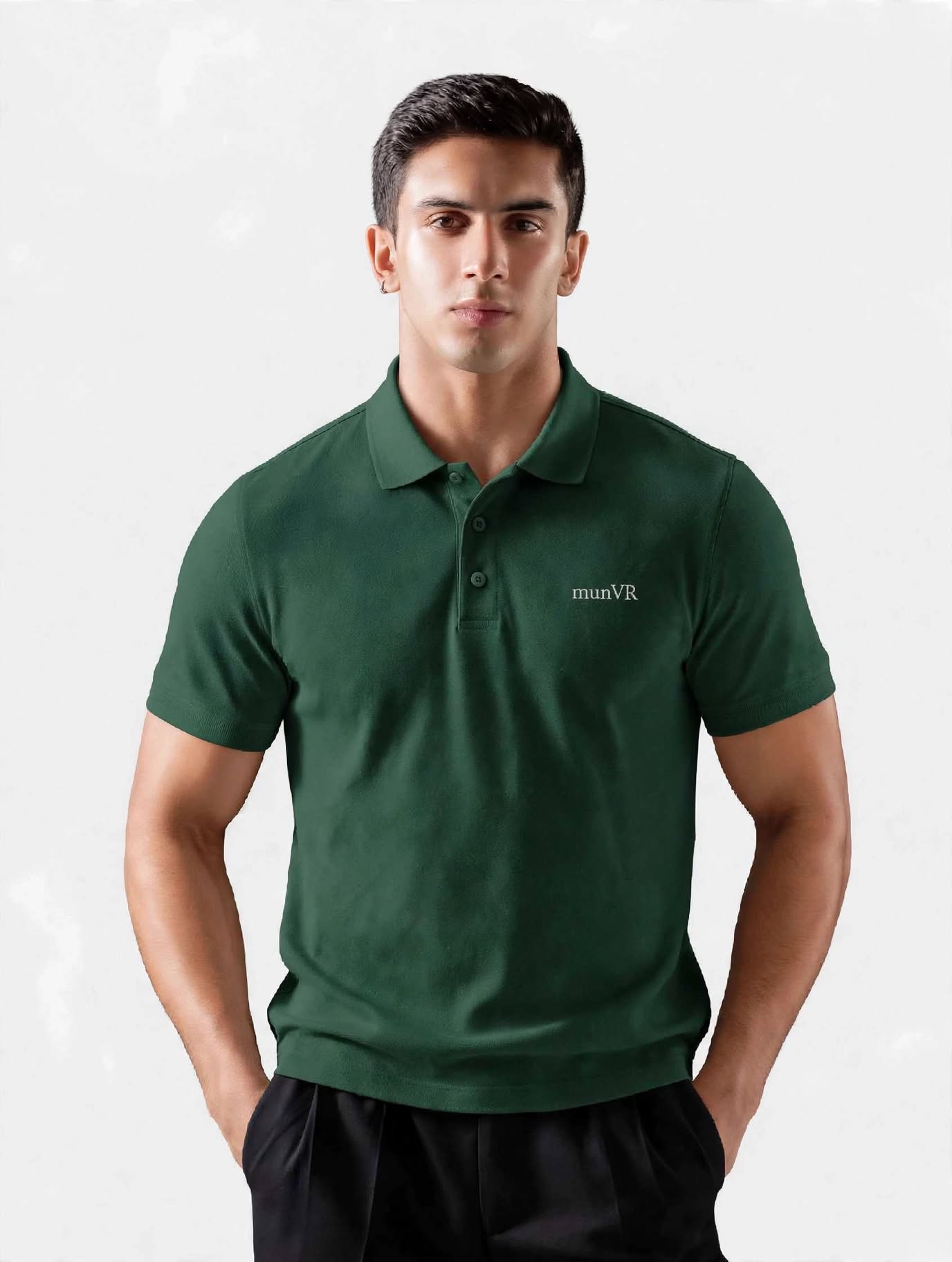 munVR GREEN Stitchless Polo