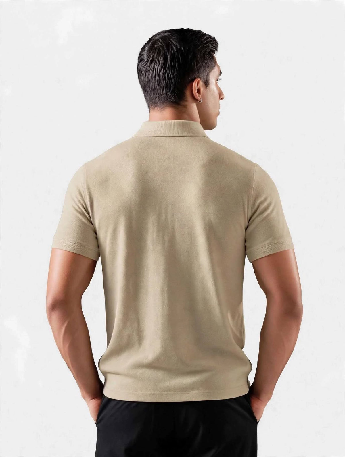 Rich Beige Pique Polo Shirt - Classic Minimal Fit | m u n V R
