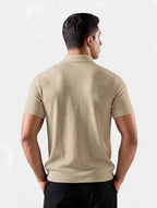 Rich Beige Pique Polo Shirt - Classic Minimal Fit | m u n V R