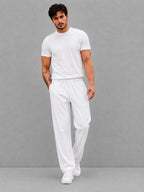 MUNVR Soft White Cotton Trouser - Breathable Wide Leg