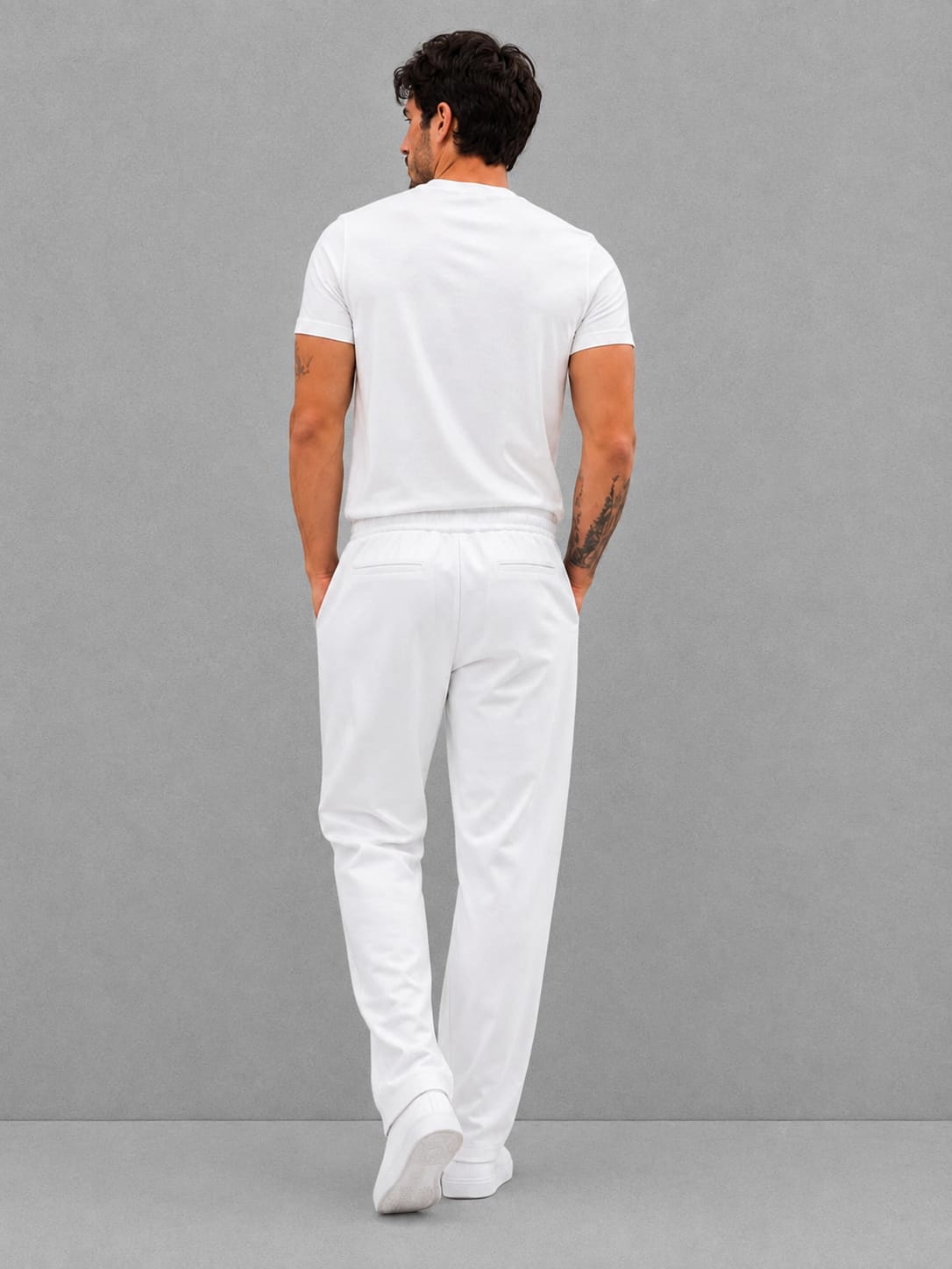 MUNVR Soft White Cotton Trouser - Breathable Wide Leg