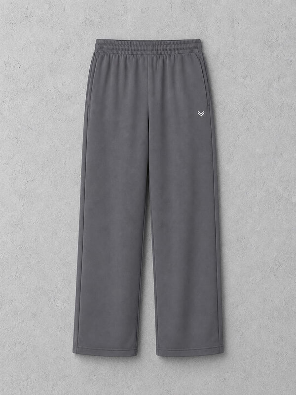 MunVR-Soft Gray Relaxed Straight Fit Trousers - Everyday Minimal
