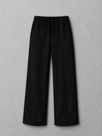 Black Relaxed Straight Fit Trousers - Everyday Minimal | m u n V R
