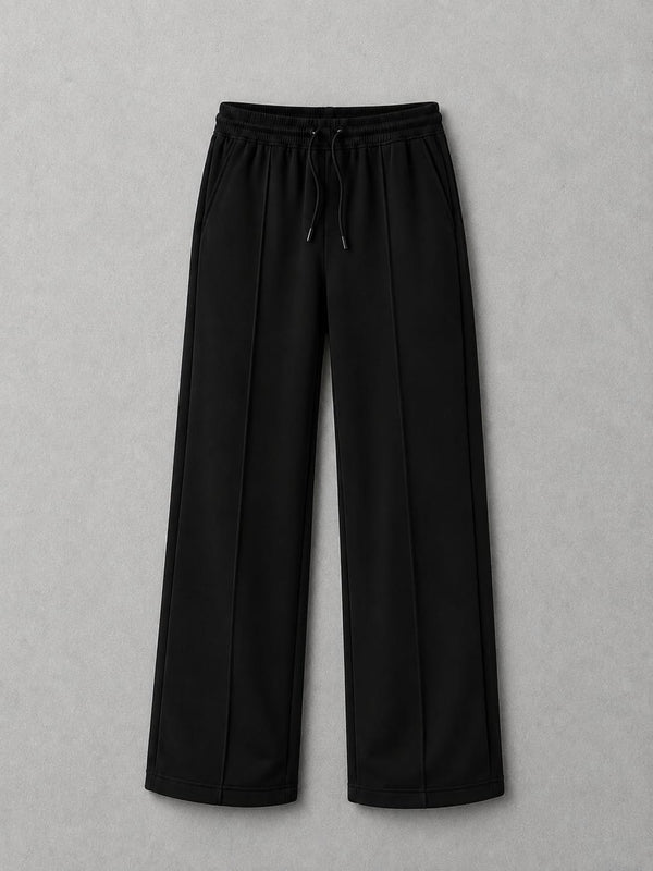 Black Relaxed Straight Fit Trousers - Everyday Minimal | m u n V R