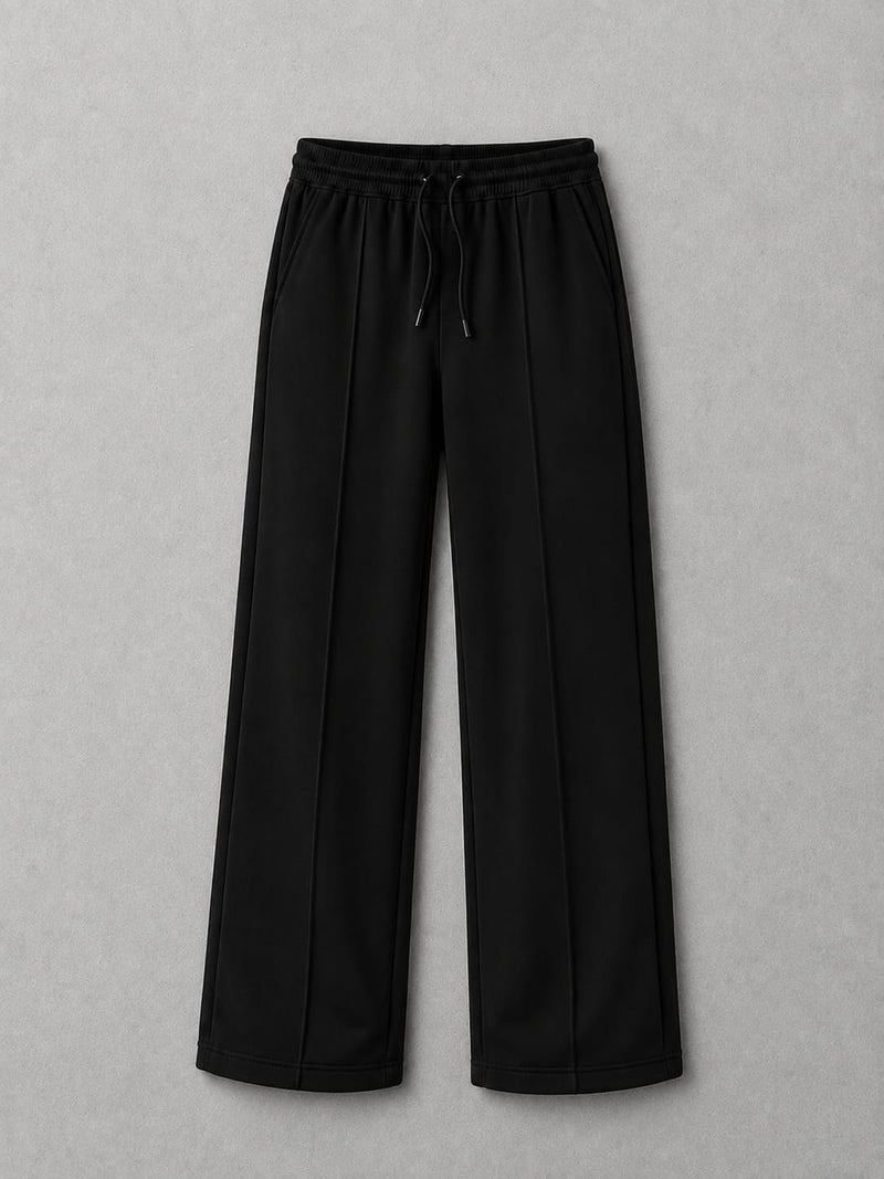Black Relaxed Straight Fit Trousers - Everyday Minimal | m u n V R